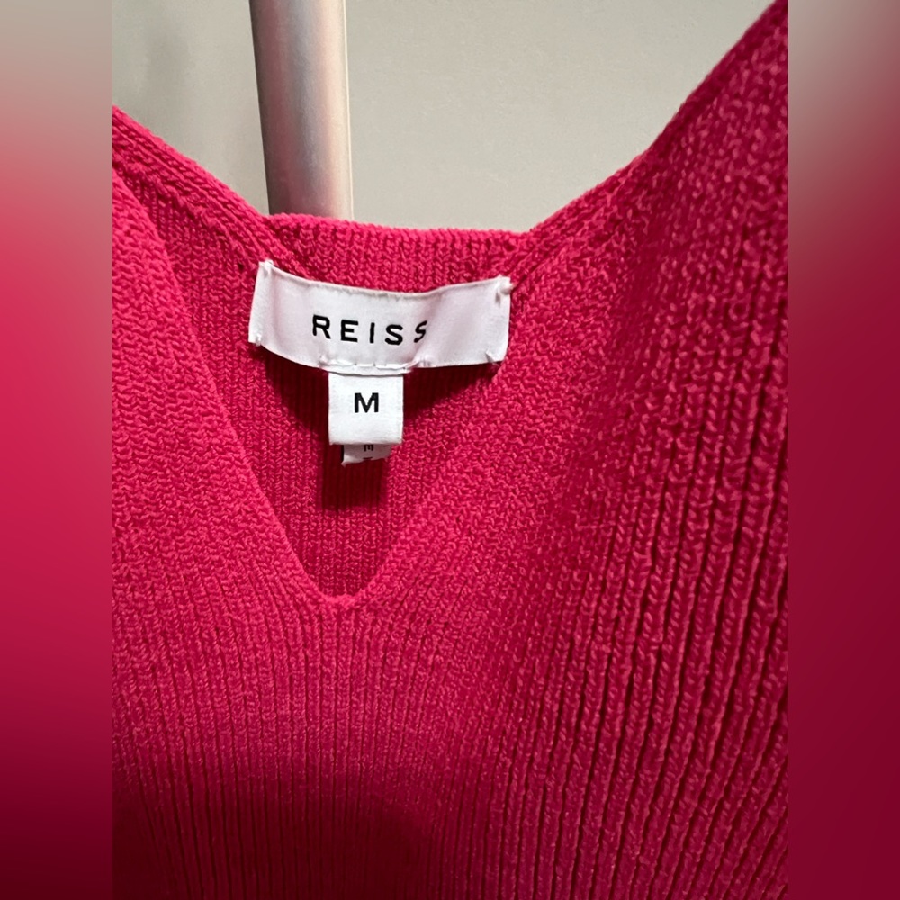 Reiss Pink Dakota Ribbed Knit Bodycon Dress Size Medium NWT - Picture 6 of 13